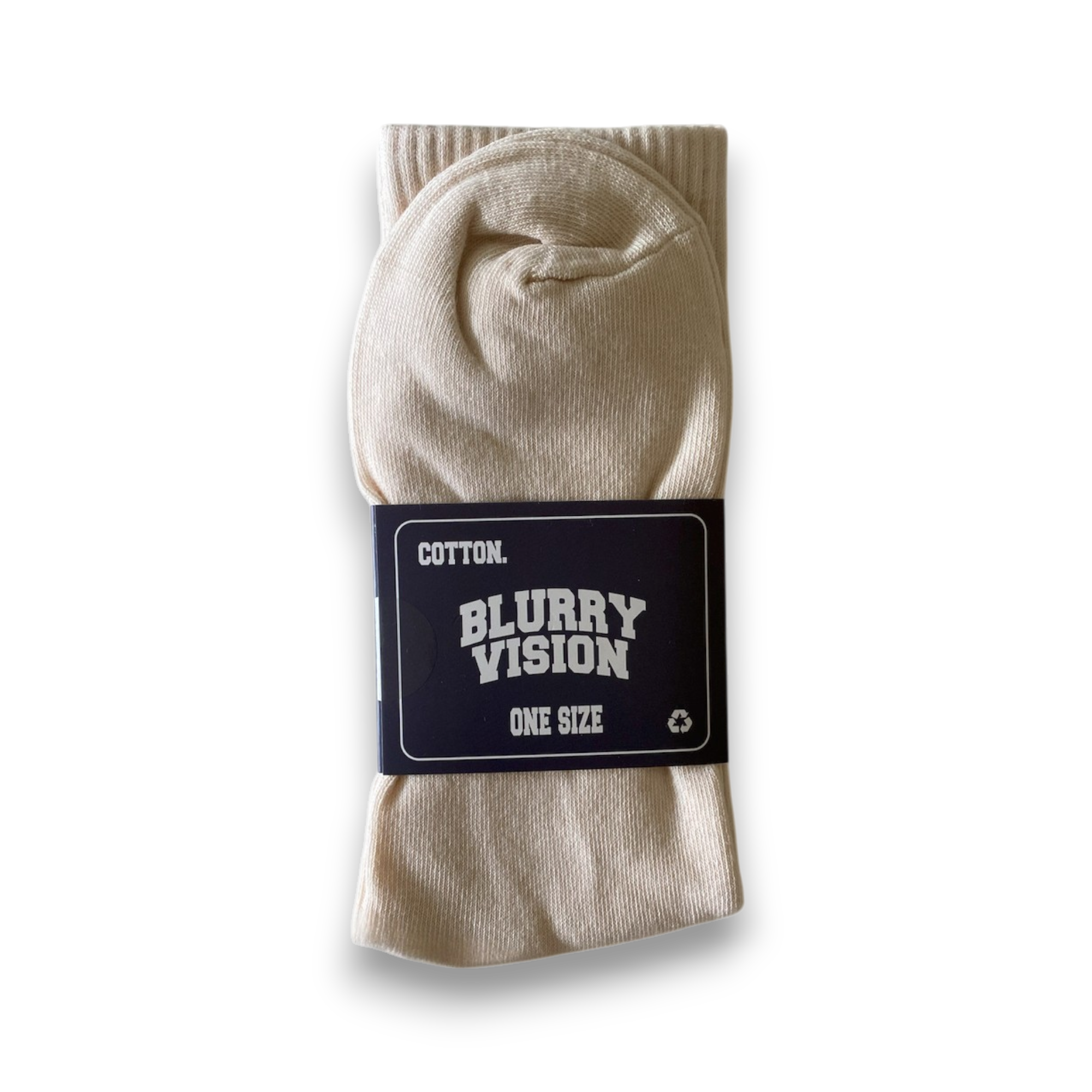 BEIGE/NAVY LOGO SOCKS